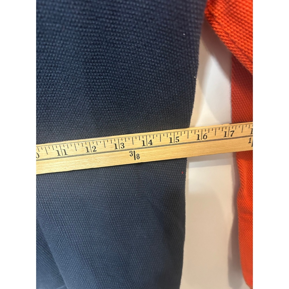 Gap Mens XS Long Sleeve Pique Polo Shirt Orange Navy Blue Colorblock Cotton - Picture 9 of 16